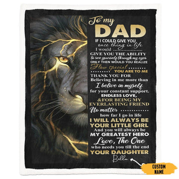 Gearhumans [Best Gift For Father's Day] 3D My Greatest Hero Father Day Gift Custom Name Blanket GS08047 Blanket Blanket M(51''x59'')