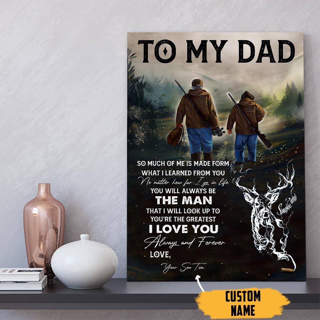 Gearhumans [Best Gift For Father's Day] 3D To Dad Happy Fathers Day Gift Custom Name Canvas GS090422 Canvas