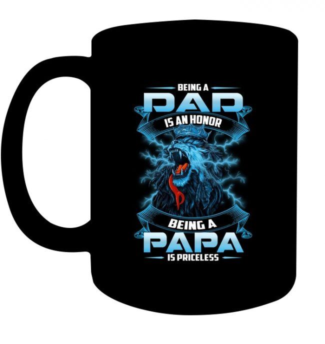 Gearhumans [Best Gift For Father's Day] Gearhuman 3D Being A Papa Is Priceless Lion Fathers Day Gift Custom Name Mug GW220310 Mug 11oz