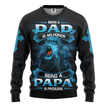 Gearhuman 3D Being A Papa Is Priceless Lion Fathers Day Gift Custom Tshirt Hoodie Apparel