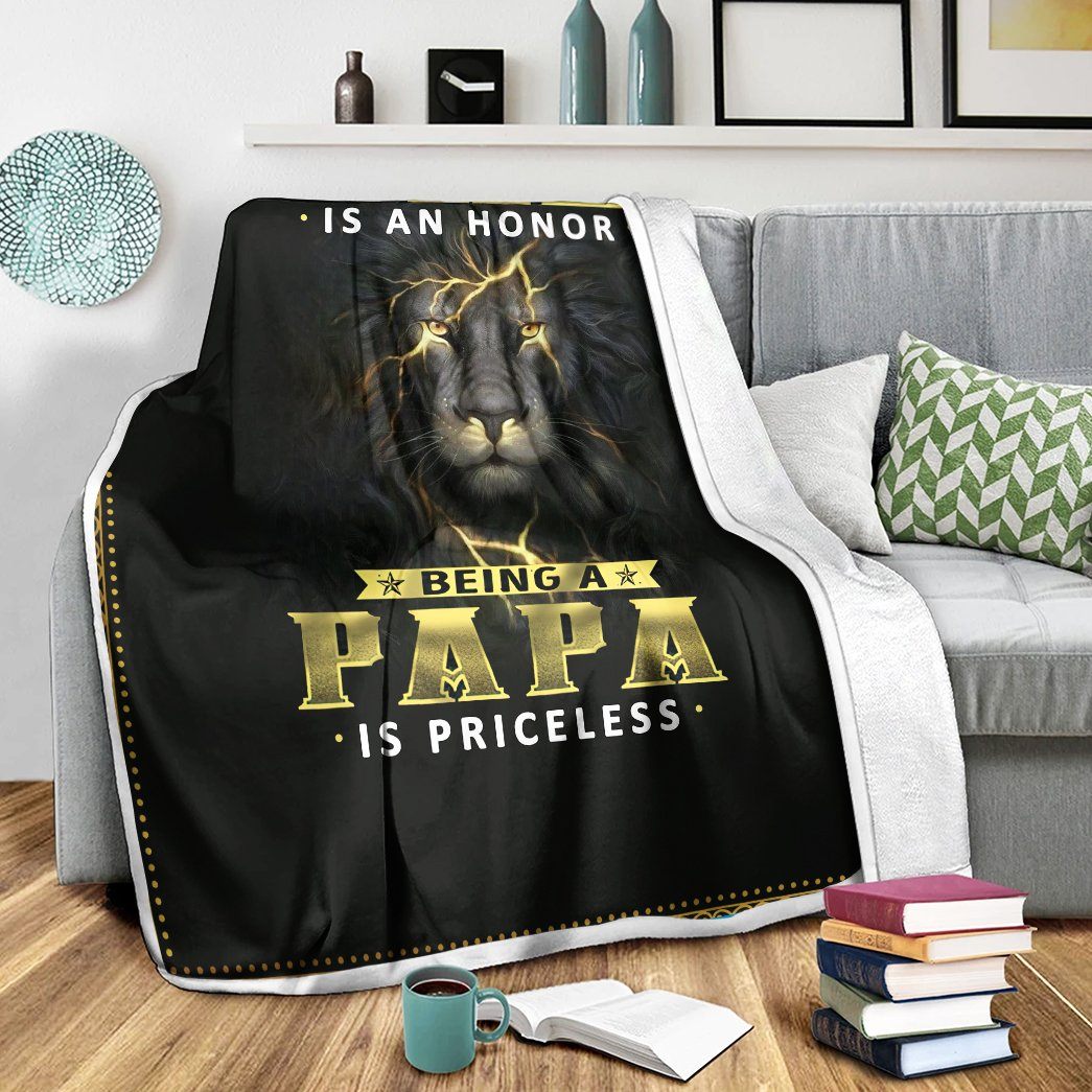 Gearhumans [Best Gift For Father's Day] Gearhuman 3D Being Papa Is Priceless Custom Blanket GW24031 Blanket