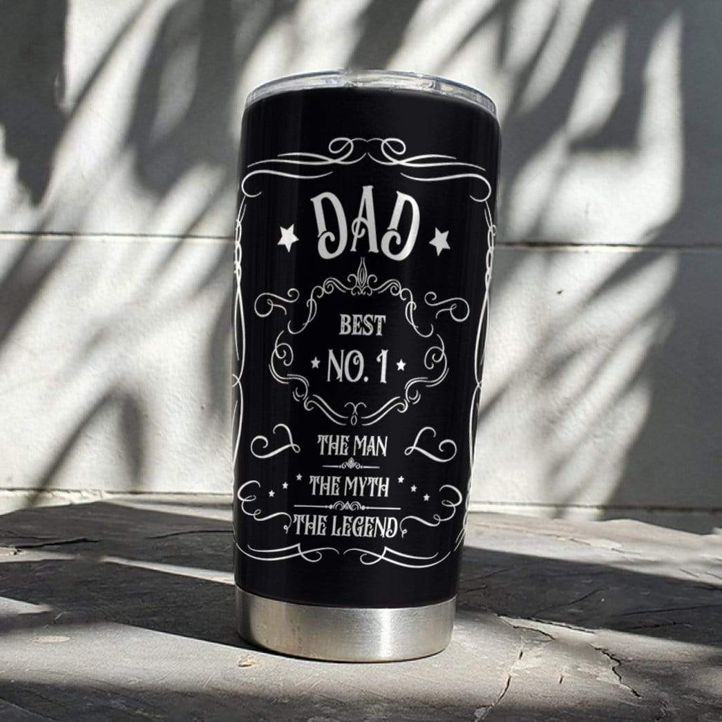 Gearhumans [Best Gift For Father's Day] Gearhuman 3D Dad The Man The Myth The Legend Jack Daniels Custom Name Design Vacuum Insulated Tumbler GS08065 Tumbler