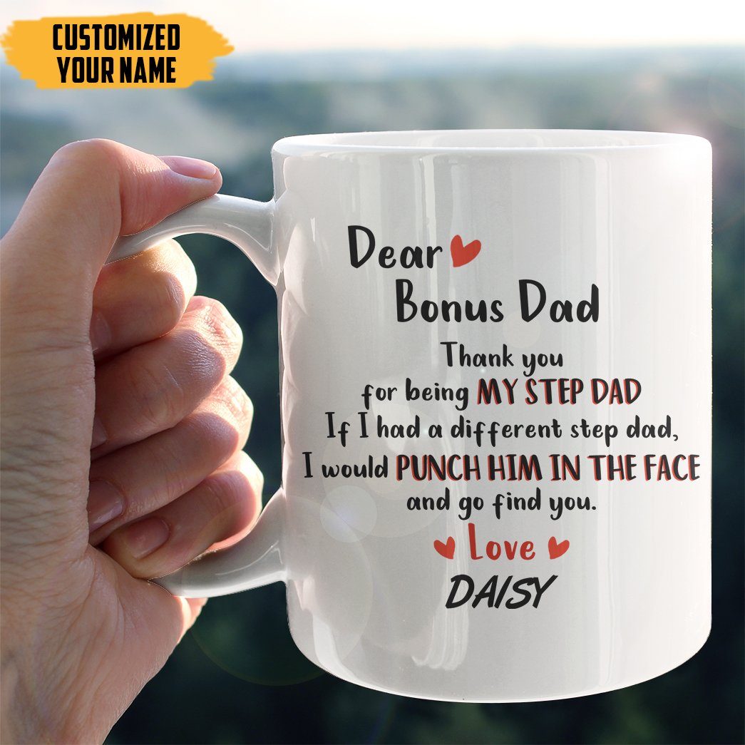 Gearhumans [Best Gift For Father's Day] Gearhuman 3D Dear Bonus Dad Fathers Day Gift Custom Name Mug GW25037 Mug