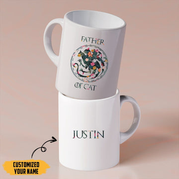Gearhuman 3D Father Of Cats Fathers Day Gift Custom Name Mug