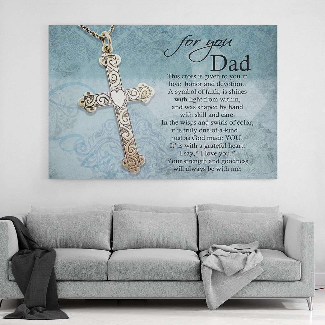 Gearhumans [Best Gift For Father's Day] Gearhuman 3D Fathers Day Gift Cross Custom Canvas GW220314 Canvas