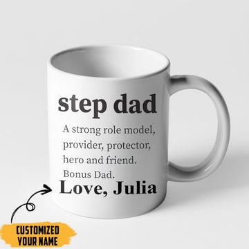 Gearhuman 3D Happy Fathers Day Gift Worlds Okayest Stepdad Custom Name Mug