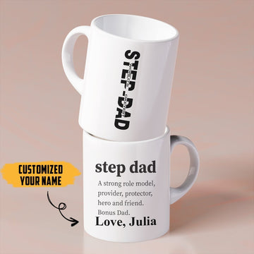 Gearhuman 3D Happy Fathers Day Gift Worlds Okayest Stepdad Custom Name Mug