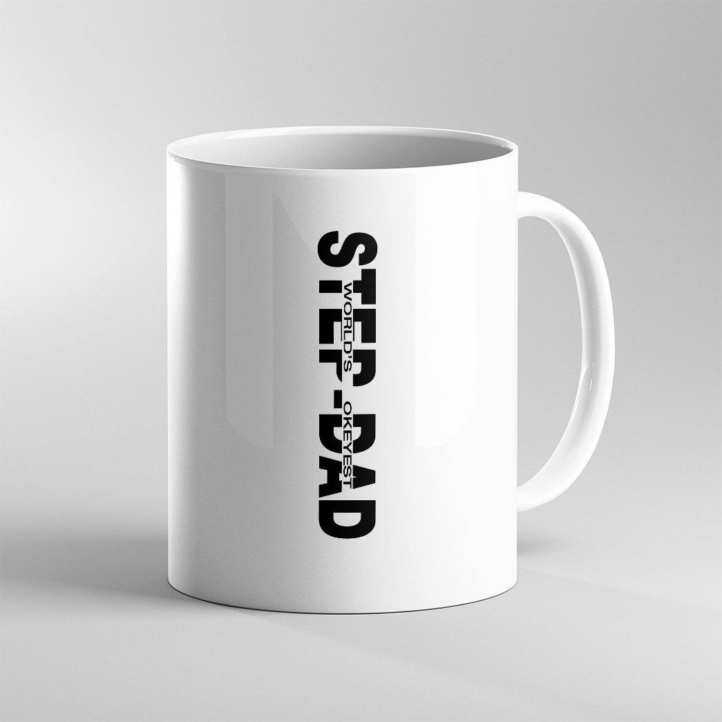 Gearhumans [Best Gift For Father's Day] Gearhuman 3D Happy Fathers Day Gift Worlds Okayest Stepdad Custom Name Mug GO250320 Mug