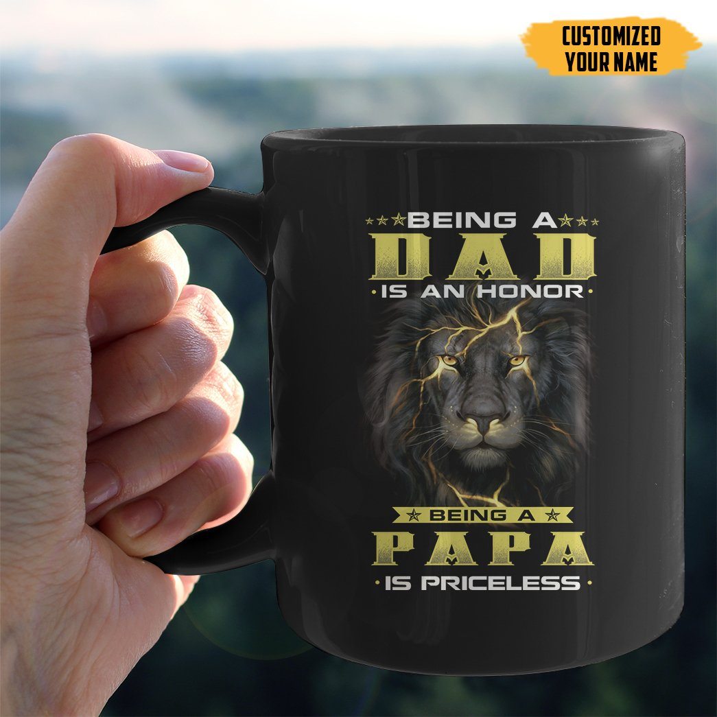 Gearhumans [Best Gift For Father's Day] Gearhuman 3D Happy Father's Day Lion Custom Name Mug GW22039 Mug