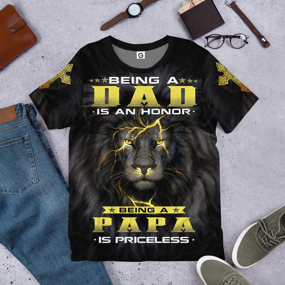 Gearhumans [Best Gift For Father's Day] Gearhuman 3D Happy Fathers Day Lion Custom Tshirt Hoodie Apparel GW22038 3D Apparel