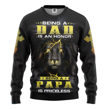 Gearhuman 3D Happy Fathers Day Lion Custom Tshirt Hoodie Apparel