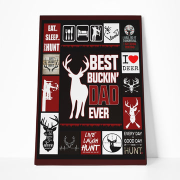 Gearhumans [Best Gift For Father's Day] Gearhuman 3D Happy Mothers Day Best Buckin' Dad Ever Canvas GO25036 Canvas 1 Piece Non Frame M