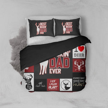 Gearhumans [Best Gift For Father's Day] Gearhuman 3D Happy Mothers Day Best Buckin Dad Ever Custom Bedding Set GO25037 Bedding Set Twin 3PCS