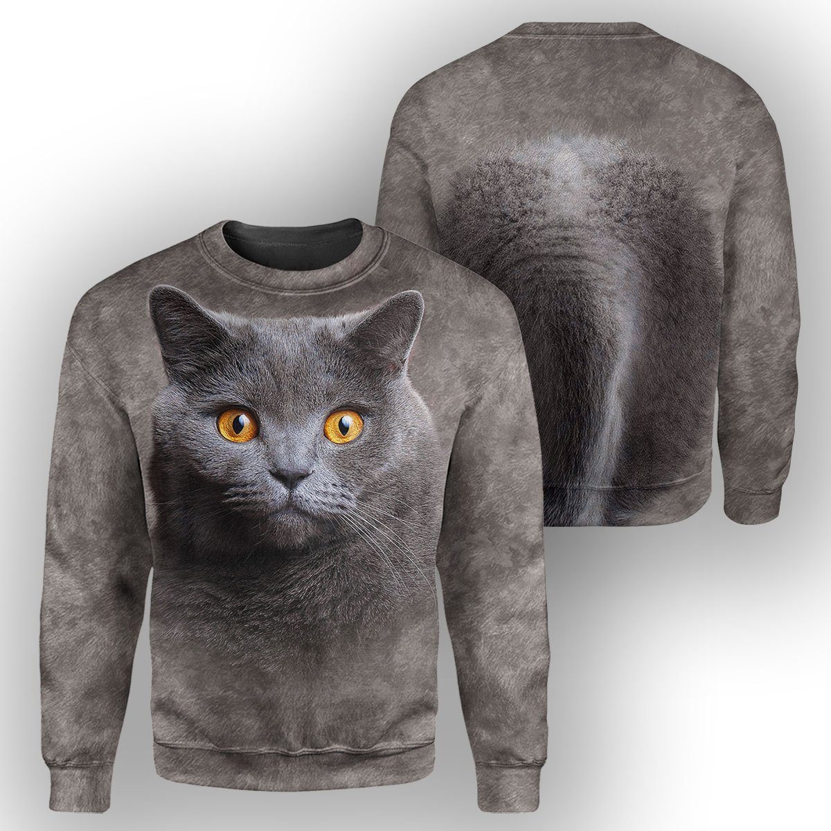 Gearhumans British Shorthair Cat - 3D All Over Printed Shirt ZG-ZHD22092014 3D Apparel LONG SLEEVE S 