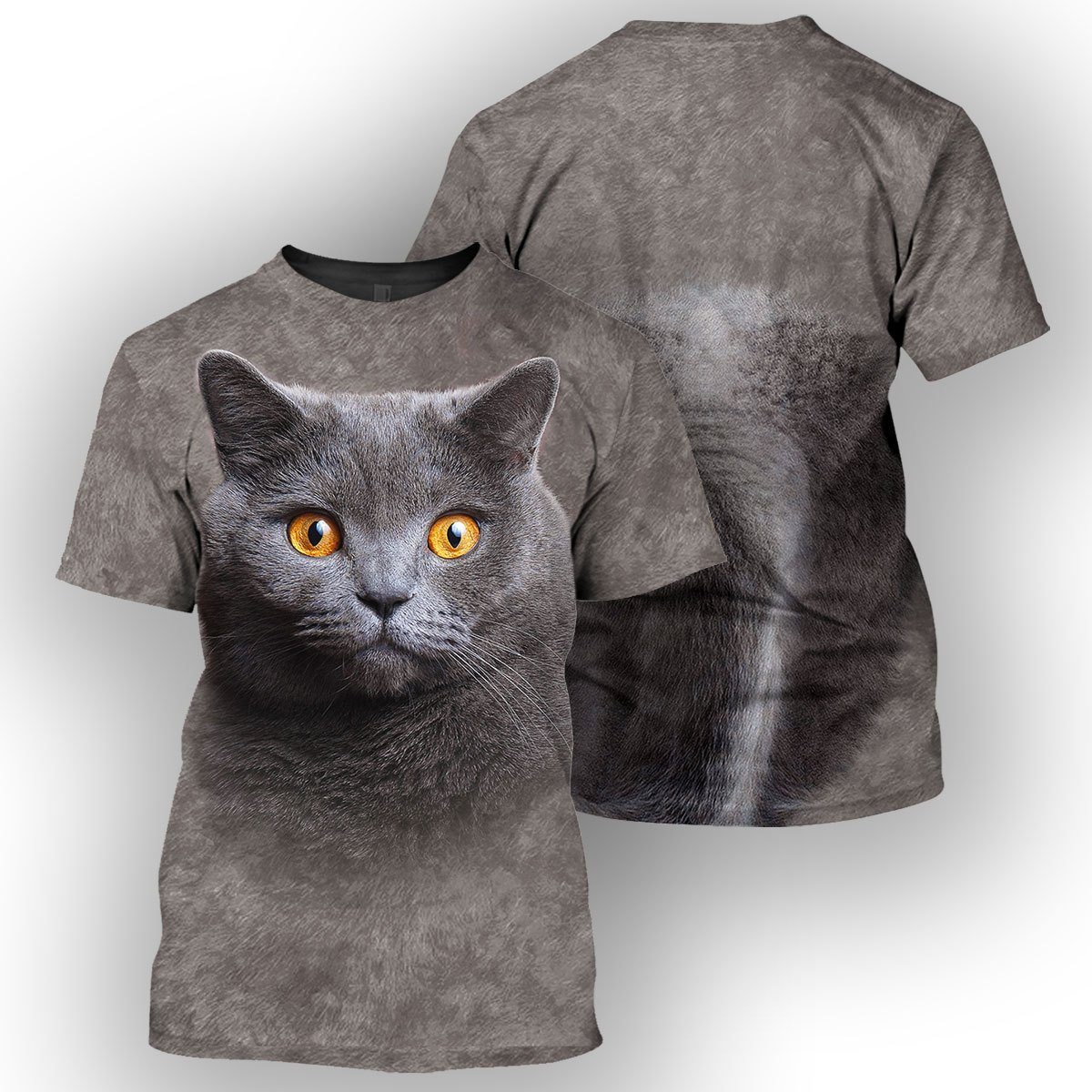 Gearhumans British Shorthair Cat - 3D All Over Printed Shirt ZG-ZHD22092014 3D Apparel T-SHIRT S 