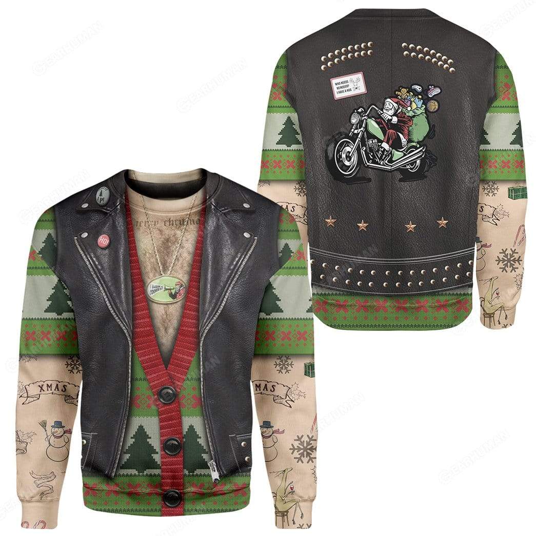 Gearhumans Custom Santa Drives A Motorbike Apparel HD-TT1991905 3D Apparel 