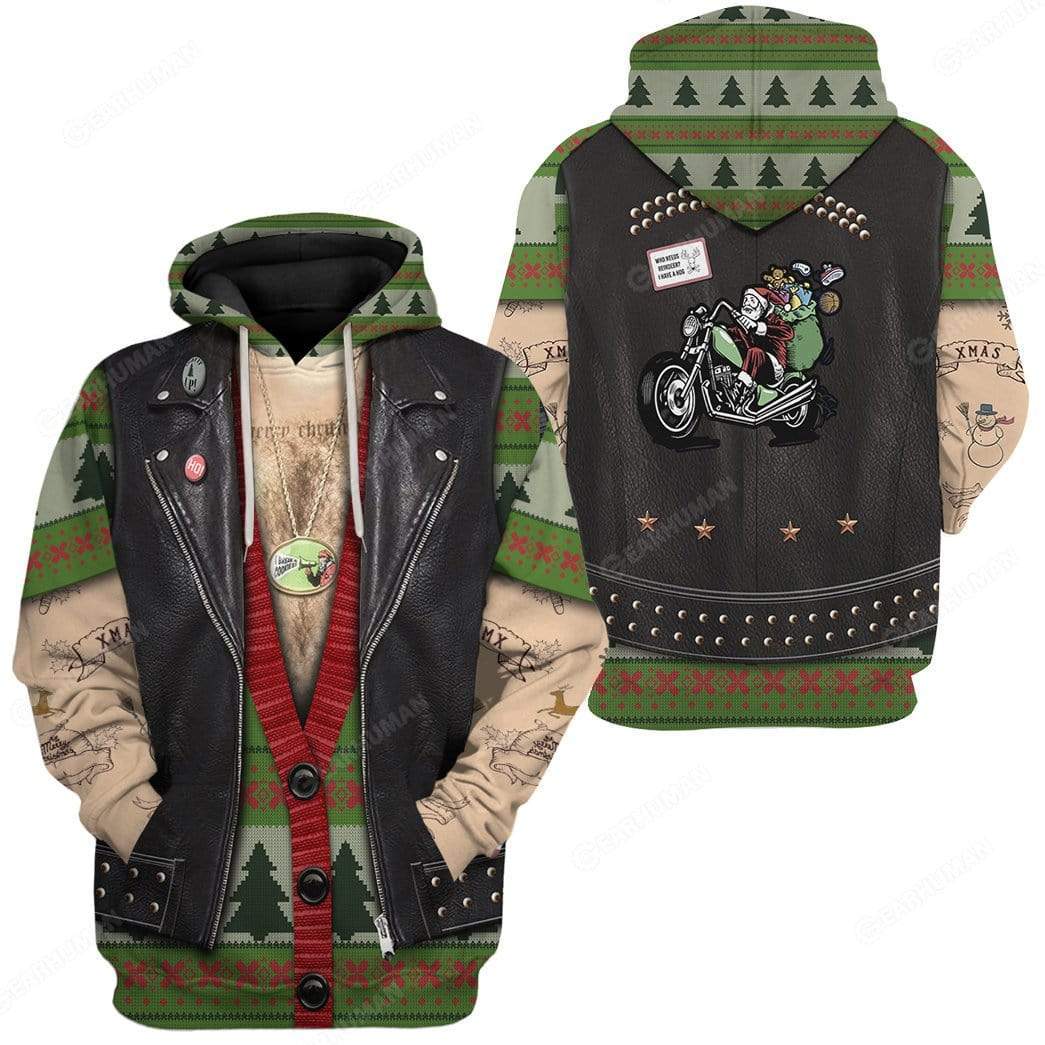 Gearhumans Custom Santa Drives A Motorbike Apparel HD-TT1991905 3D Apparel 