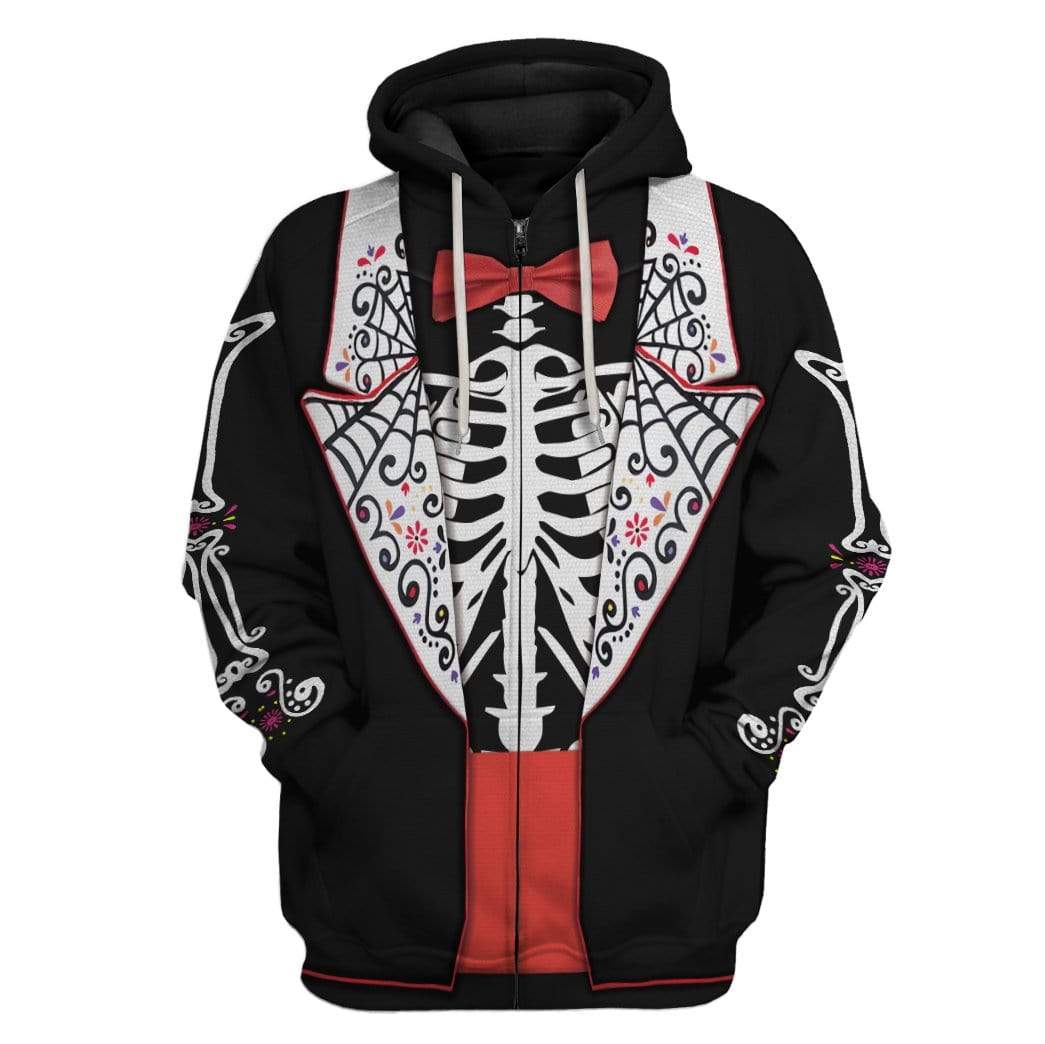 Gearhumans Custom Skeleton Apparel HD-TT0991903 3D Apparel Zip Hoodie S 