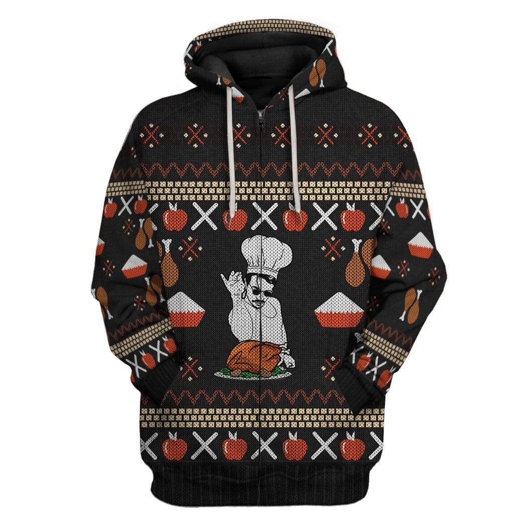 Gearhumans Custom Ugly Christmas Apparel HD-TA18101906 3D Apparel Zip Hoodie S 