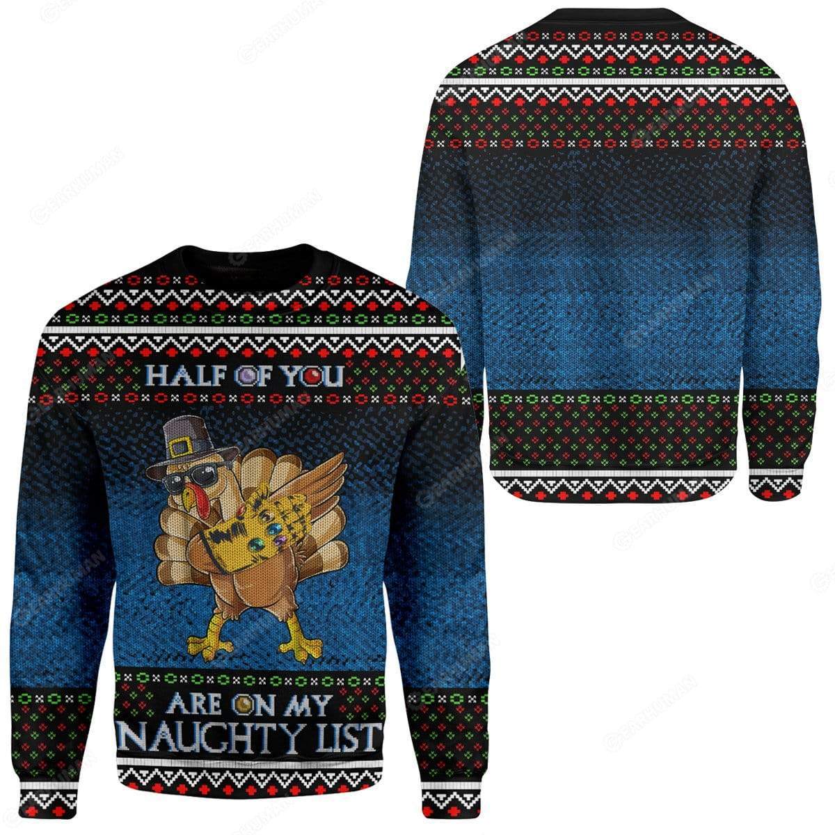 Gearhumans Custom Ugly Naughty Turkey Apparel HD-TA18101901 3D Apparel 