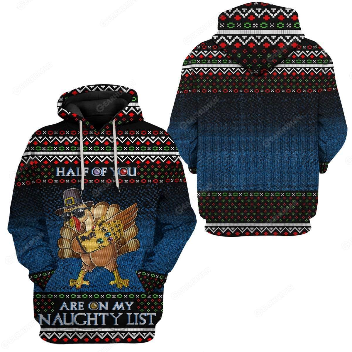 Gearhumans Custom Ugly Naughty Turkey Apparel HD-TA18101901 3D Apparel 