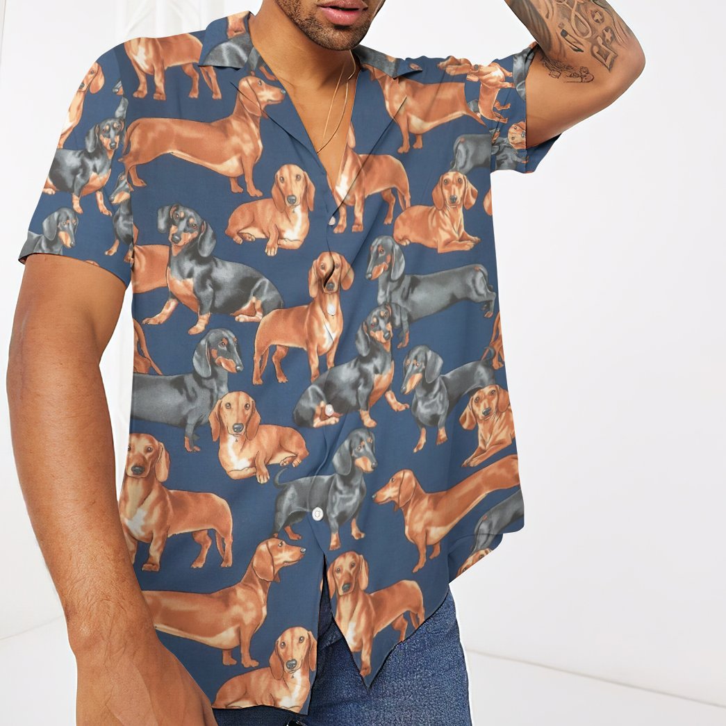 Gearhumans Dachshunds Dogs 3D Custom Hawaii Shirt GO10052113 Hawai Shirt 