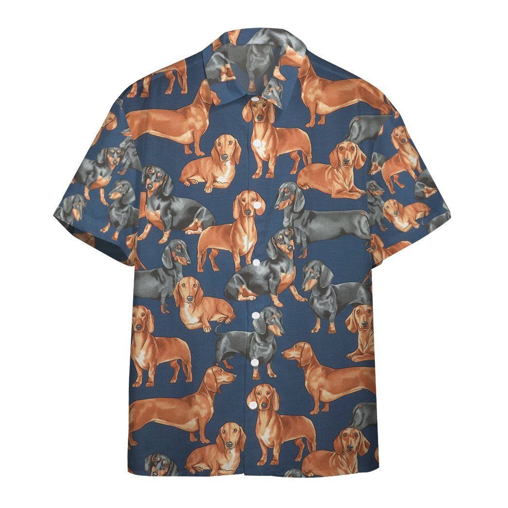 Gearhumans Dachshunds Dogs 3D Custom Hawaii Shirt GO10052113 Hawai Shirt Short Sleeve Shirt S 