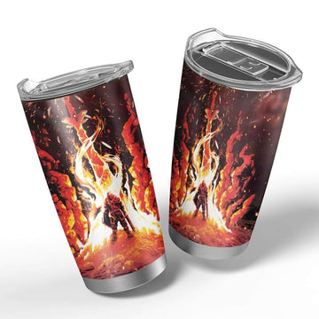 Gearhumans Dearhuman 3D Dark Souls Chosen Undead Through The Bonfire Custom Design Vacuum Insulated Glitter Tumbler