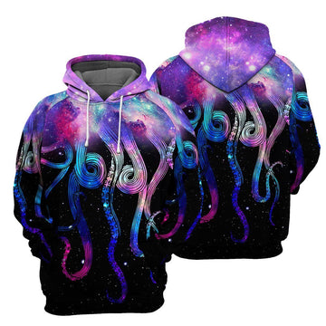 Gearhumans Galaxy Octopus - 3D All Over Printed Shirt QA-HD280313 3D Apparel HOODIE S 