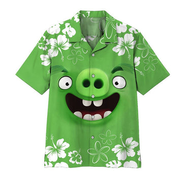 Gearhumans GEARHUMAN 3D Angry Bird Pig Hawaii Shirt ZZ2804217 Hawai Shirt Short Sleeve Shirt S 