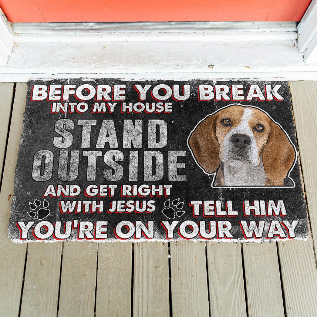 Gearhumans Gearhuman 3D Beagle Before You Break Into My House Custom Doormat GW010430 Doormat