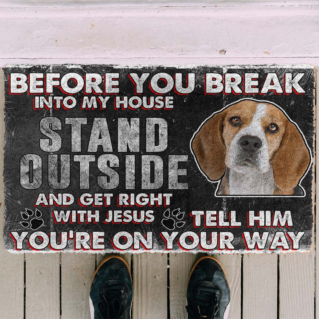 Gearhumans Gearhuman 3D Beagle Before You Break Into My House Custom Doormat GW010430 Doormat