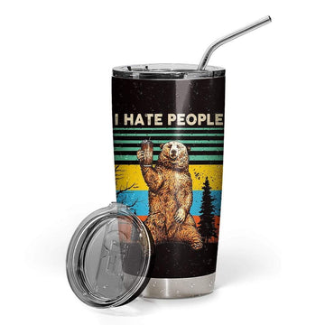 Gearhumans 3D Bear Custom Design Vacuum Insulated Glitter Tumbler