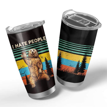 Gearhumans 3D Bear Custom Design Vacuum Insulated Glitter Tumbler