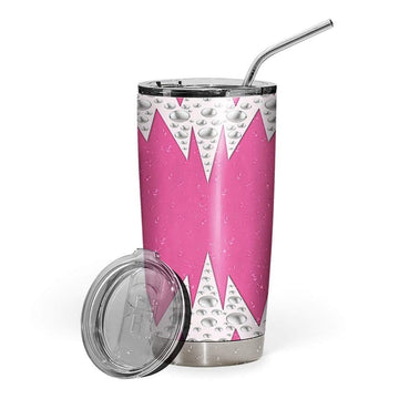 Gearhumans 3D Bedazzled Hot Pink Jumpsuit Custom Design Vacuum Insulated Tumbler