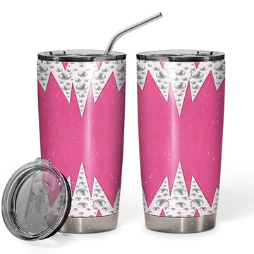 Gearhumans 3D Bedazzled Hot Pink Jumpsuit Custom Design Vacuum Insulated Tumbler