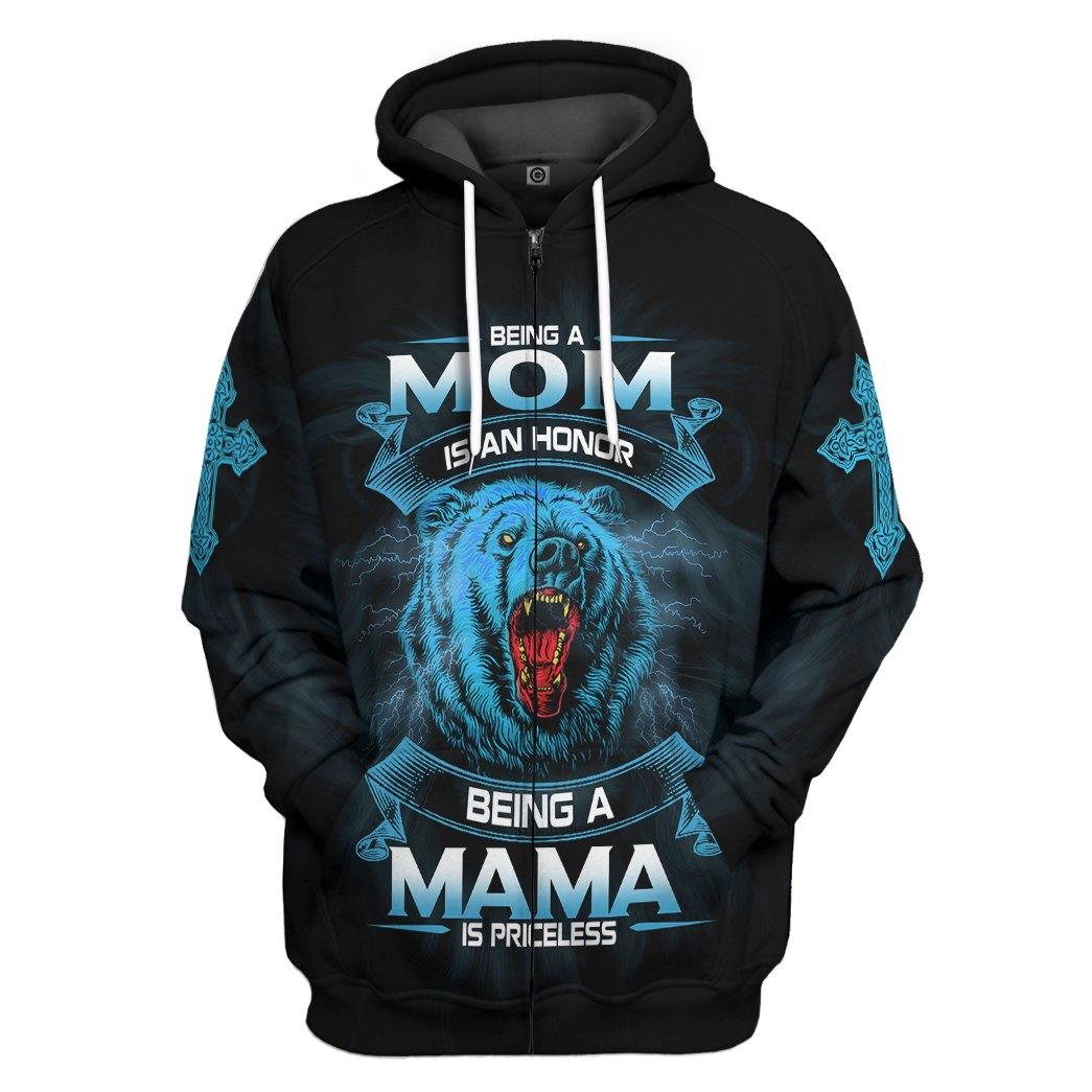 Gearhumans Gearhuman 3D Being A Mom Is An Honor Mothers Day Gift Custom Tshirt Hoodie Apparel GW26037 3D Apparel Zip Hoodie S