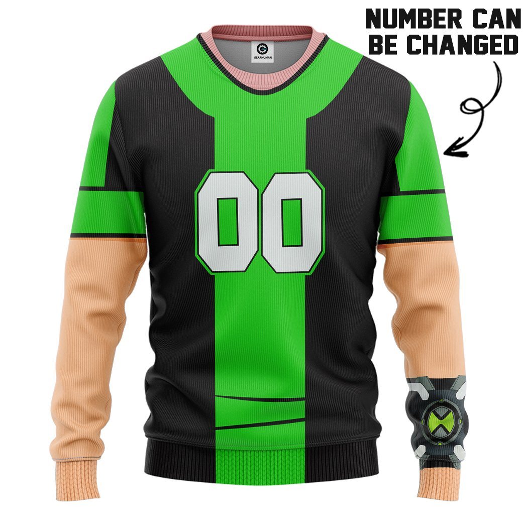 Gearhumans 3D Ben Ten Omniverse Outfit Custom Number Tshirt Hoodie App