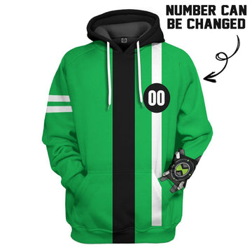 Gearhumans 3D Ben Ten Ultimate Alien Outfit Custom Number Tshirt Hoodie Apparel