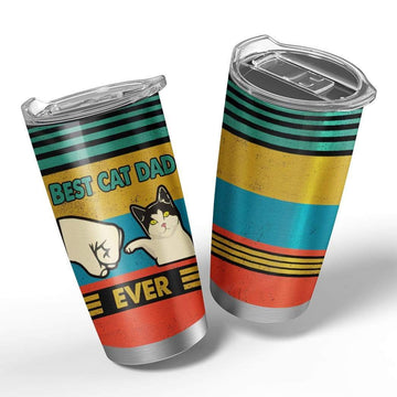 Gearhumans 3D Best Dad Ever Custom Design Vacuum Insulated Glitter Tumbler