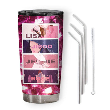 Gearhumans 3D BlackPink Members Custom Name Glitter Tumbler