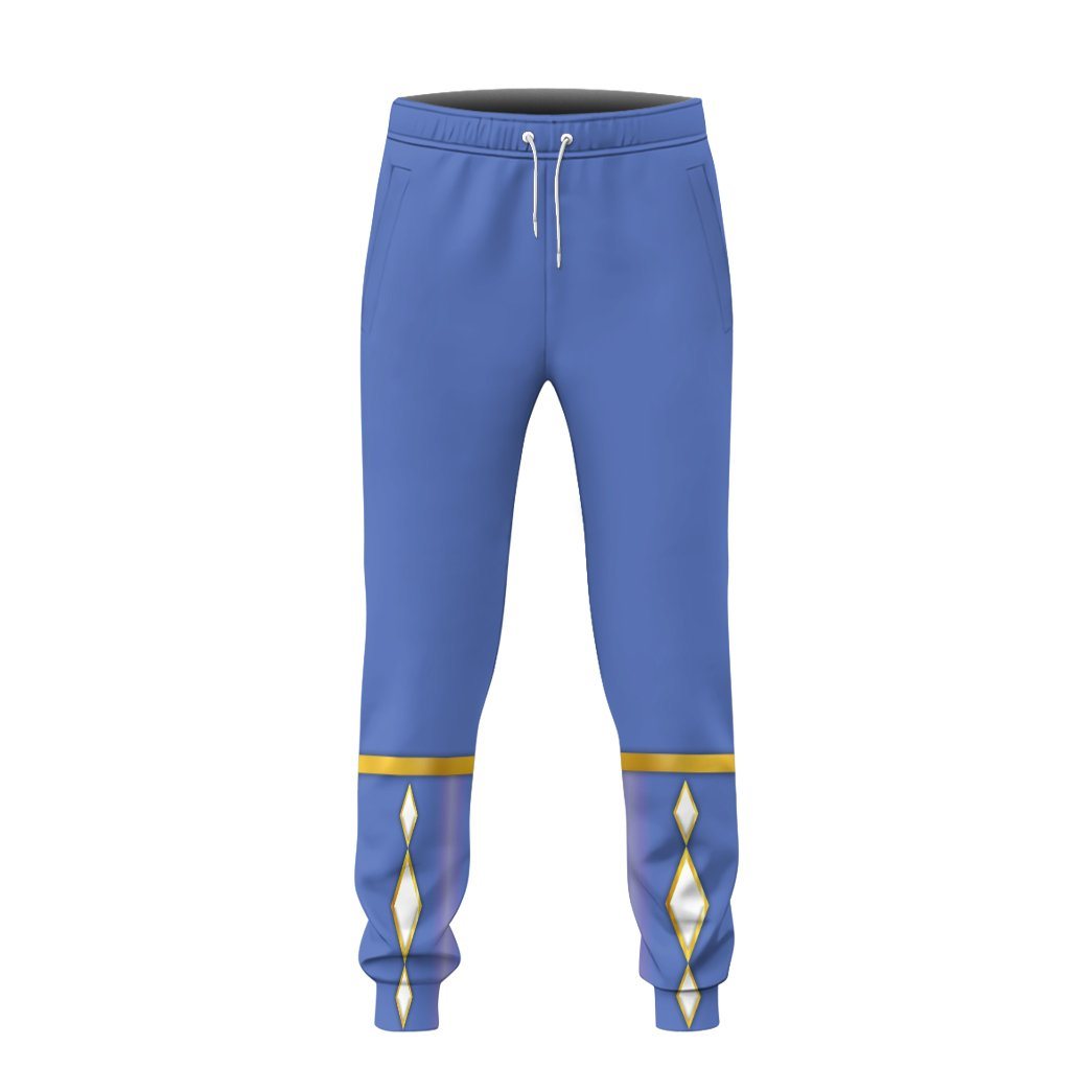 Gearhumans Gearhuman 3D Blue Ninja Mighty Morphin Power Rangers Custom Sweatpants Apparel GJ240312 Sweatpants