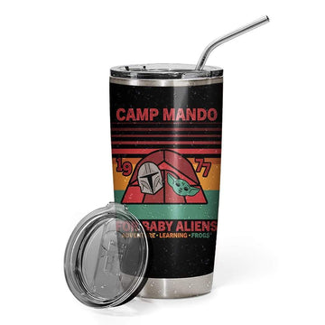 Gearhumans 3D Camp Mando Design Vacuum Insulated Glitter Tumbler