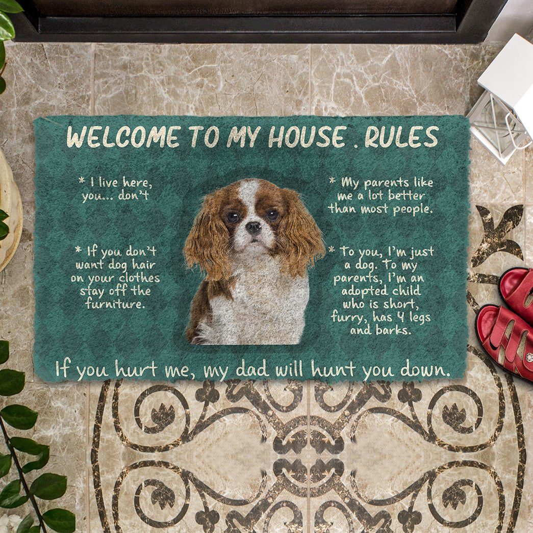 Gearhumans Gearhuman 3D Cavalier King Charles Spaniel Welcome To My House Rules Custom Doormat GW12037 Doormat
