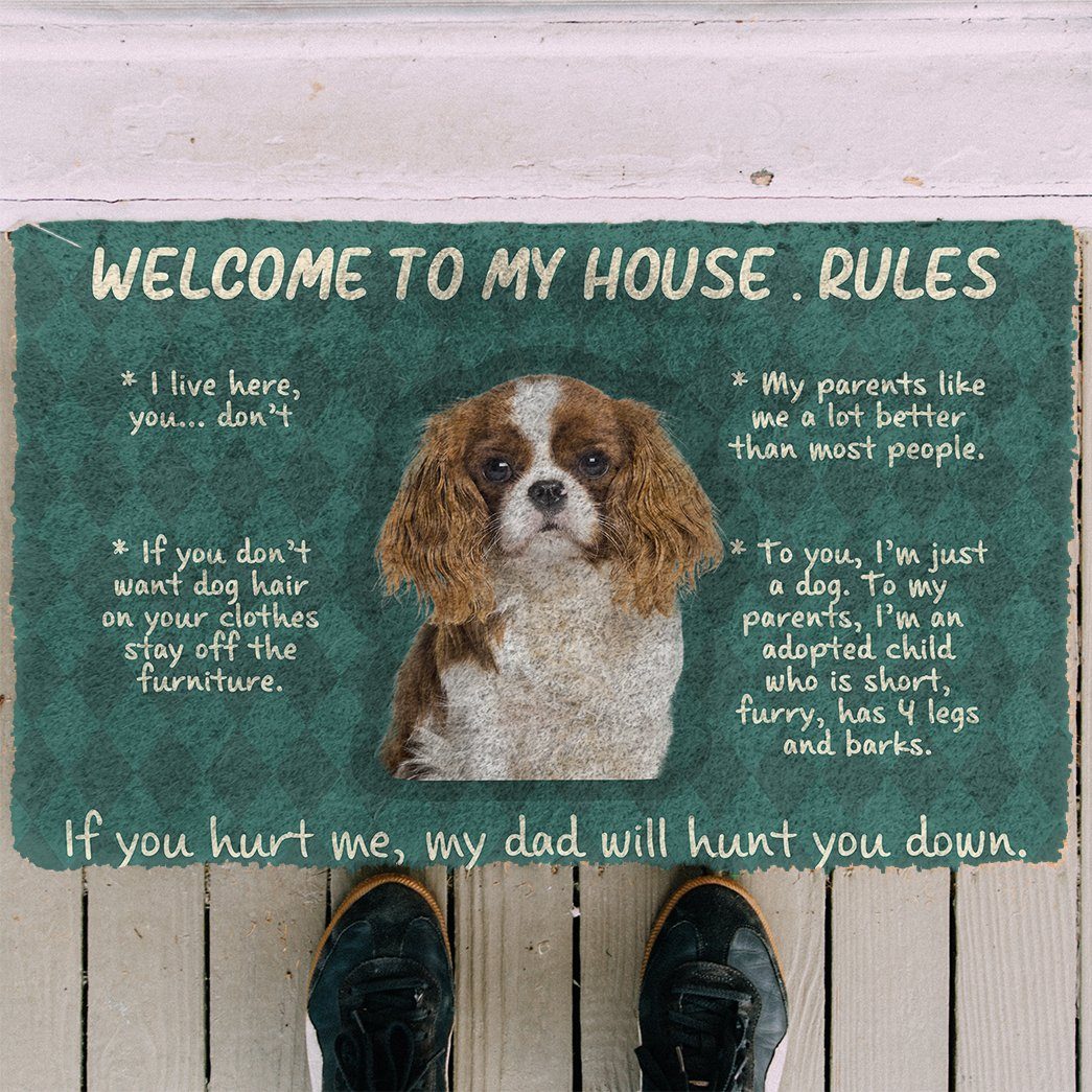 Gearhumans Gearhuman 3D Cavalier King Charles Spaniel Welcome To My House Rules Custom Doormat GW12037 Doormat