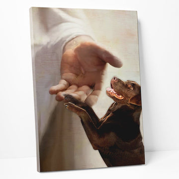Gearhumans 3D Chocolated Labrador Take My Hand Jesus God Custom Canvas