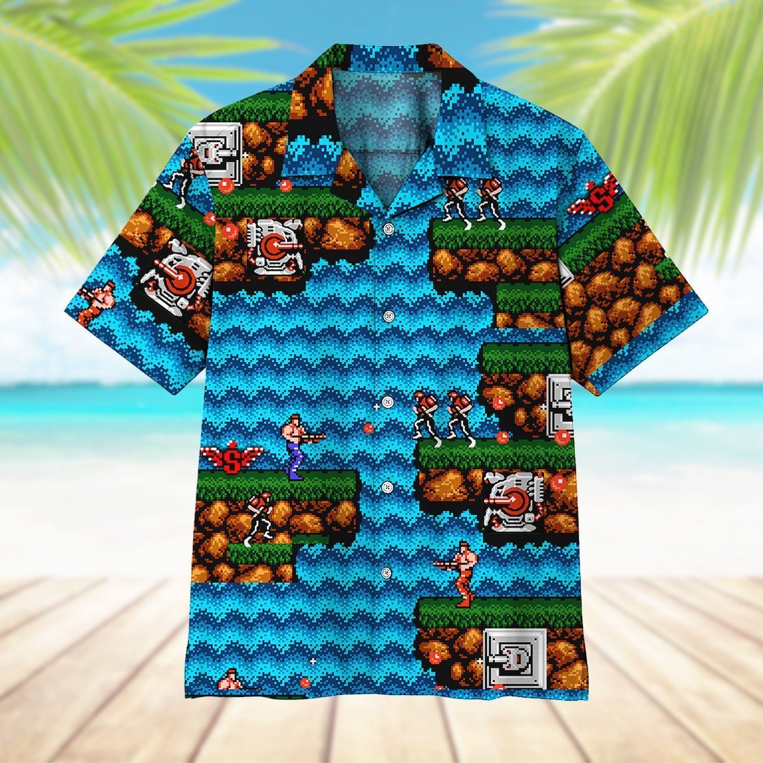Gearhumans GEARHUMAN 3D Contra Hawaii Shirt ZZ2704212 Hawai Shirt 