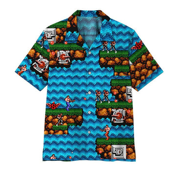 Gearhumans GEARHUMAN 3D Contra Hawaii Shirt ZZ2704212 Hawai Shirt Short Sleeve Shirt S 