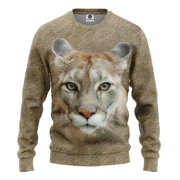 Gearhumans 3D Cougar Front And Back Tshirt Hoodie Apparel