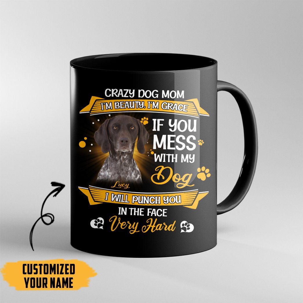Gearhumans Gearhuman 3D Crazy Dog Mom German Shorthaired Pointers Custom Name Mug GV24033 Mug